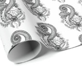 Papier Cadeau Tangle Art : Portrait floral - Rôle (Coin rond)