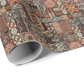 Papier Cadeau Tapa hawaïen : Patchwork tribal (Coin rond)