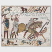 Papier Cadeau TAPESTRE BAYEUX Mort du roi Harold à la bataille (Plat)