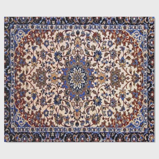 Papier Cadeau Tapis bleu turc oriental antique Perse (Plat)
