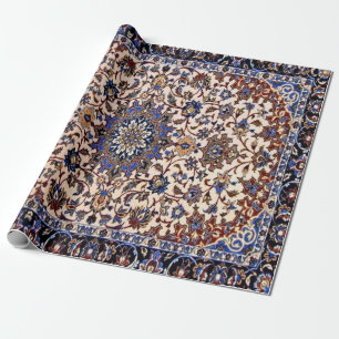 Papier Cadeau Tapis Bleu Turc Persan Antique Oriental