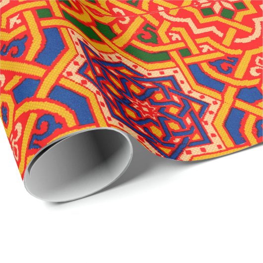 Papier Cadeau Tapis coloré d'époque (Coin rond)