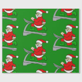 Papier Cadeau tapis de course de Noël père Noël (Plat)