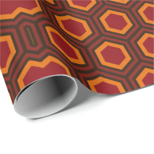 Papier Cadeau tapis d'hôtel d'horreur, motif géométrique années