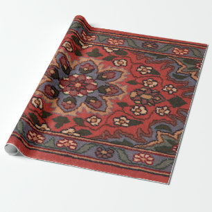 Papier Cadeau Tapis Floral Ancien Oriental Perse Turc