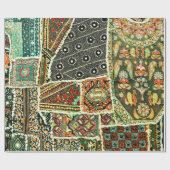 Papier Cadeau Tapis indien patchwork en Rajasthan, Asie (Plat)