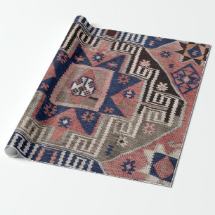 Papier Cadeau Tapis Kilim Rouge Antique Oriental