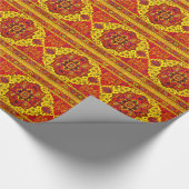 Papier Cadeau TAPIS PERSAN - Rouge & Jaune (Coin)