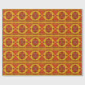 Papier Cadeau TAPIS PERSAN - Rouge & Jaune (Plat)