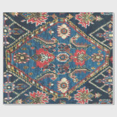 Papier Cadeau Tapis persan turc oriental, bleu (Plat)