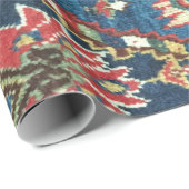 Papier Cadeau Tapis persan turc oriental, bleu (Coin rond)