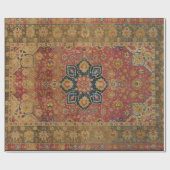 Papier Cadeau Tapis rouge or Kashan tapis Perse Asiatique (Plat)