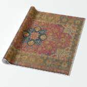 Papier Cadeau Tapis rouge or Kashan tapis Perse Asiatique (Déroulé)