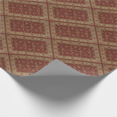 Papier Cadeau Tapisserie arabesque persienne rouge (Coin)