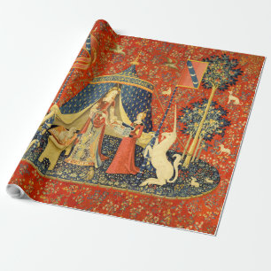 Papier Cadeau Tapisserie Médiévale de la Dame et la Licorne : Ar