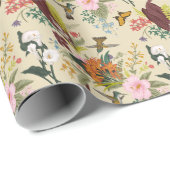 Papier Cadeau Tapisserie Vintage tropicale (Coin rond)