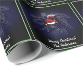 Papier Cadeau Tarantula des cheveux roses à Noël de Santa Hat (Coin rond)