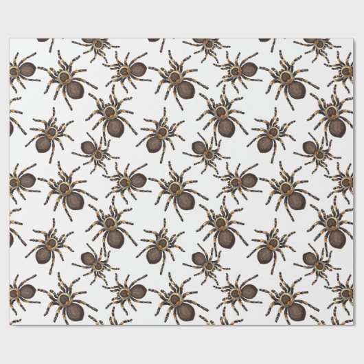 Papier Cadeau Tarantula sur papier d'emballage blanc (Plat)