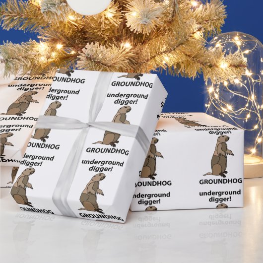 Papier Cadeau Tarière de marmotte drôle (Vacances)