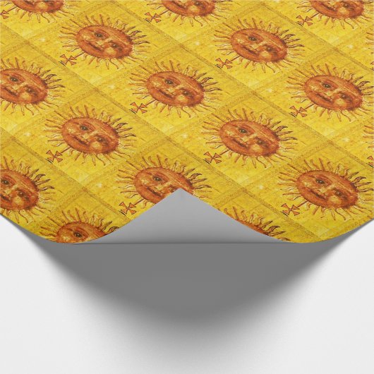 Papier Cadeau TAROTS ANCIENS RENAISSANCE 19 / LE Jaune SOLEIL (Coin)