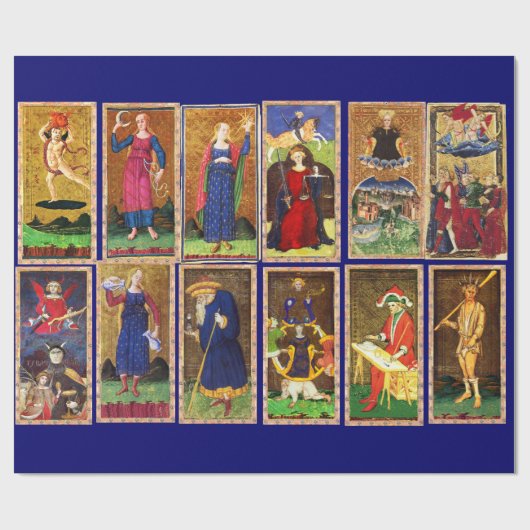 PAPIER CADEAU TAROTS DE RENAISSANCE ANTIQUE (Plat)