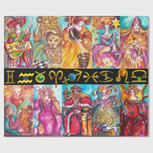 Papier Cadeau TAROTS ET ANNIVERSAIRE ZODIAC SIGNES Astrologie du