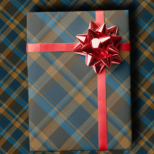 Tartan à carreaux diagonaux Navy, Brun et Cuivre C