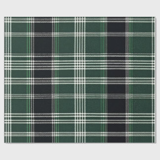 Papier Cadeau Tartan à carreaux vert classique motif simple de v
