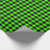 Papier Cadeau Tartan à plat de bison noir de chaux (Coin)