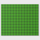 Papier Cadeau Tartan à plat de bison noir de chaux (Plat)