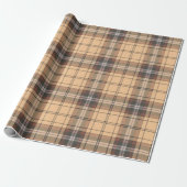 Papier Cadeau Tartan beige et Brown (Déroulé)