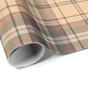 Papier Cadeau Tartan beige et Brown