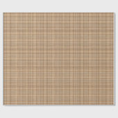Papier Cadeau Tartan Beige : Tissu Plaid Classique. (Plat)
