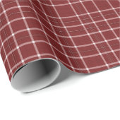 Papier Cadeau Tartan blanc et marron fin (Coin rond)
