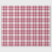 Papier Cadeau Tartan - Blanc-Rouge-Noir (Plat)
