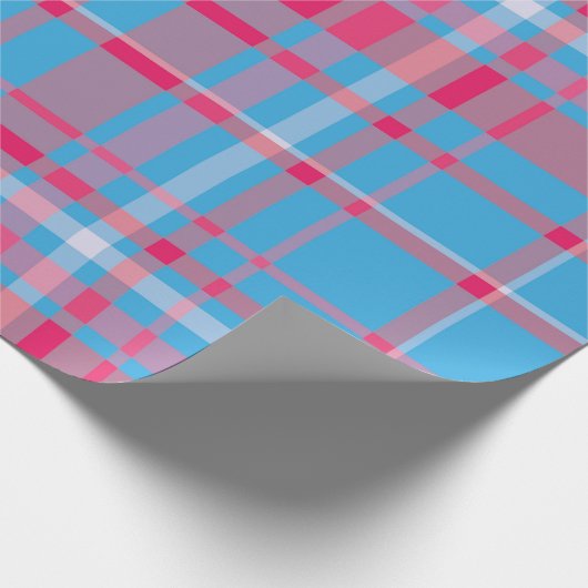 Papier Cadeau Tartan bleu et rouge (Coin)