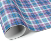 Papier Cadeau Tartan bleu pourpre En vichy Motif (Coin rond)
