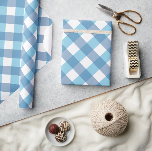 Papier Cadeau Tartan Blue Check (Artisanat)