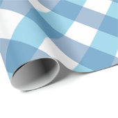 Papier Cadeau Tartan Blue Check (Coin rond)