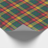 Papier Cadeau Tartan Buchanan vert jaune vert gras (Coin)
