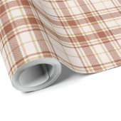 Papier Cadeau Tartan - Cement Brûlé Sienna-Rustic Gold (Coin rond)