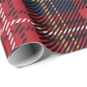 Papier Cadeau Tartan Christmas Plaid (Coin rond)