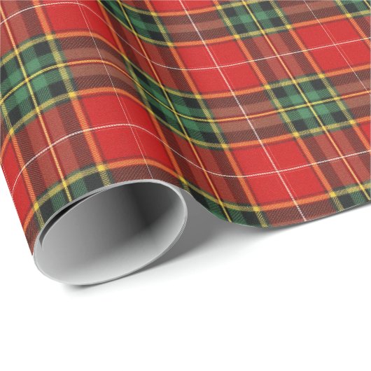 Papier Cadeau Tartan Clair Festif (Coin rond)