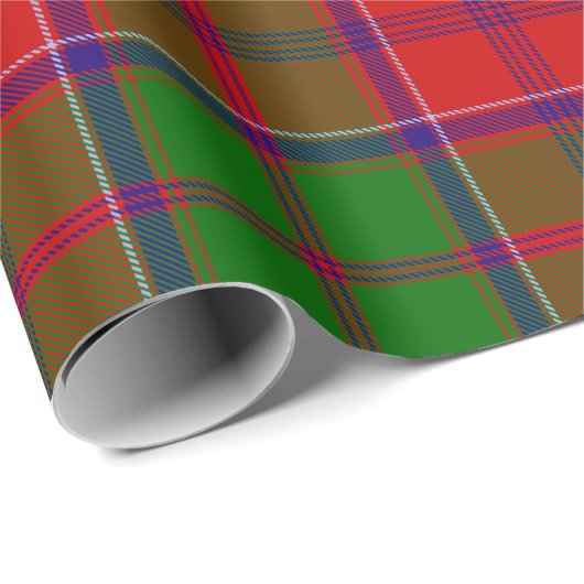 Papier Cadeau Tartan Clan Grant (Coin rond)