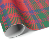 Papier Cadeau Tartan Clan Grant Plaid Green Blue Red Check (Coin rond)