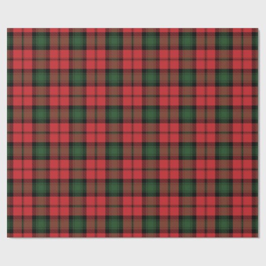Papier Cadeau Tartan Clan Kerr Plaid Rouge Vert noir (Plat)