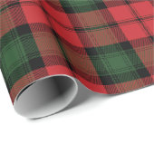 Papier Cadeau Tartan Clan Kerr Plaid Rouge Vert noir (Coin rond)