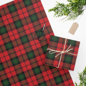 Papier Cadeau Tartan Clan Kerr Plaid Rouge Vert noir