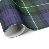 Papier Cadeau Tartan Clan MacKenzie Plaid Green Purple Check (Coin rond)
