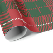 Papier Cadeau Tartan Clan MacKinnon Plaid Red Green Check (Coin rond)